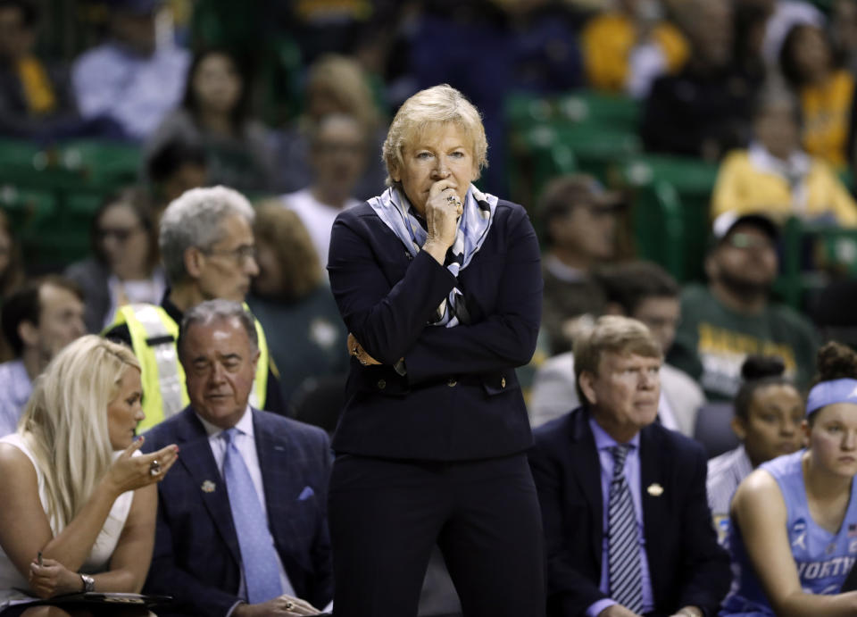 Sylvia Hatchell, who coached UNC women's basketball for more than three decades, was cited after 89-year-old Betty Colby was struck and killed by a car in a parking lot this week. (AP/Tony Gutierrez)