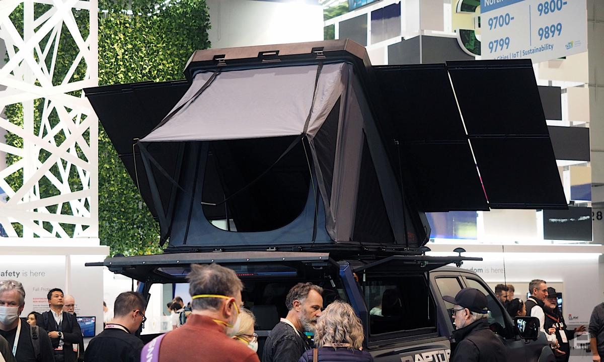 Image of Jackery's Rooftop Solar Tent from the tent entrance