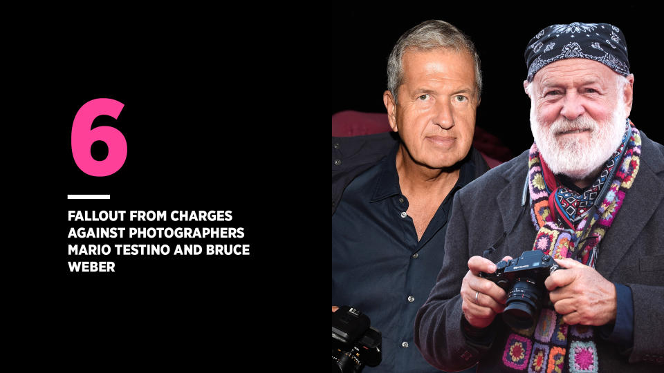 Models and assistants accused photographers Mario Testino and Bruce Weber of sexual misconduct. (Photo: Getty Images)