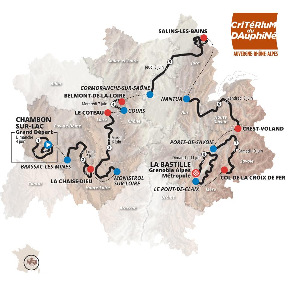 Profiles for the 2023 Criterium du Dauphine