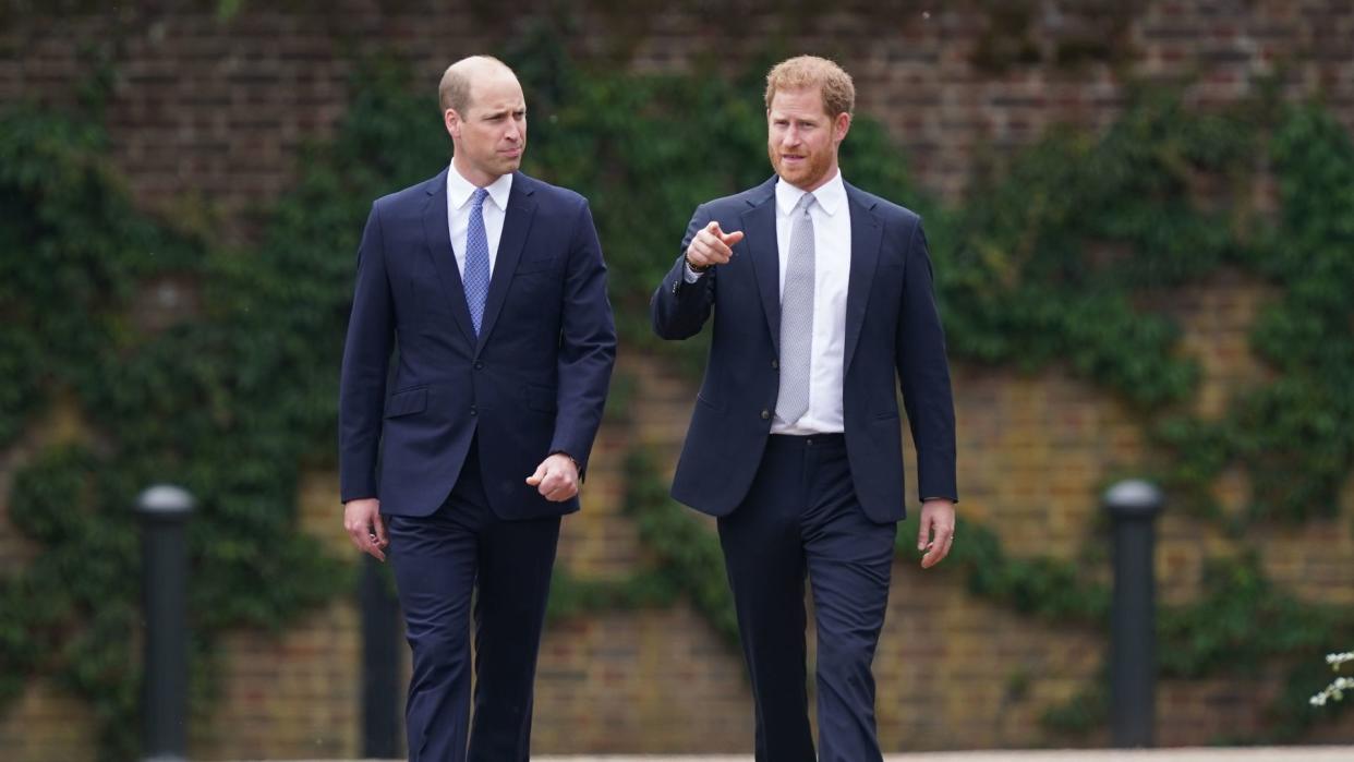 William and Harry at Kensington Palace in 2021