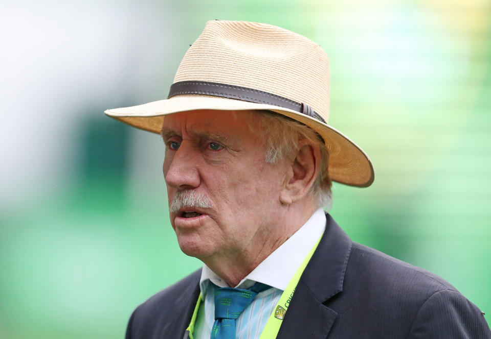 Seen here, Australian cricket great and commentator Ian Chappell looking on during a Test match between Australia and Pakistan at the MCG. 