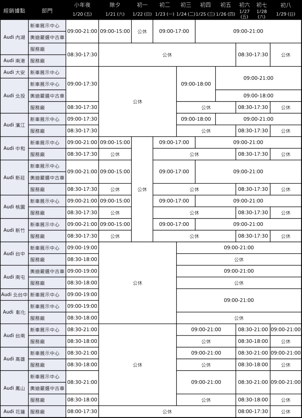 2023 Audi 經銷據點春節期間營業時間.png