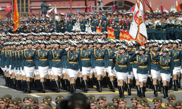 Russian soldiers  on parade (Alexander Zemlianichenko/AP)