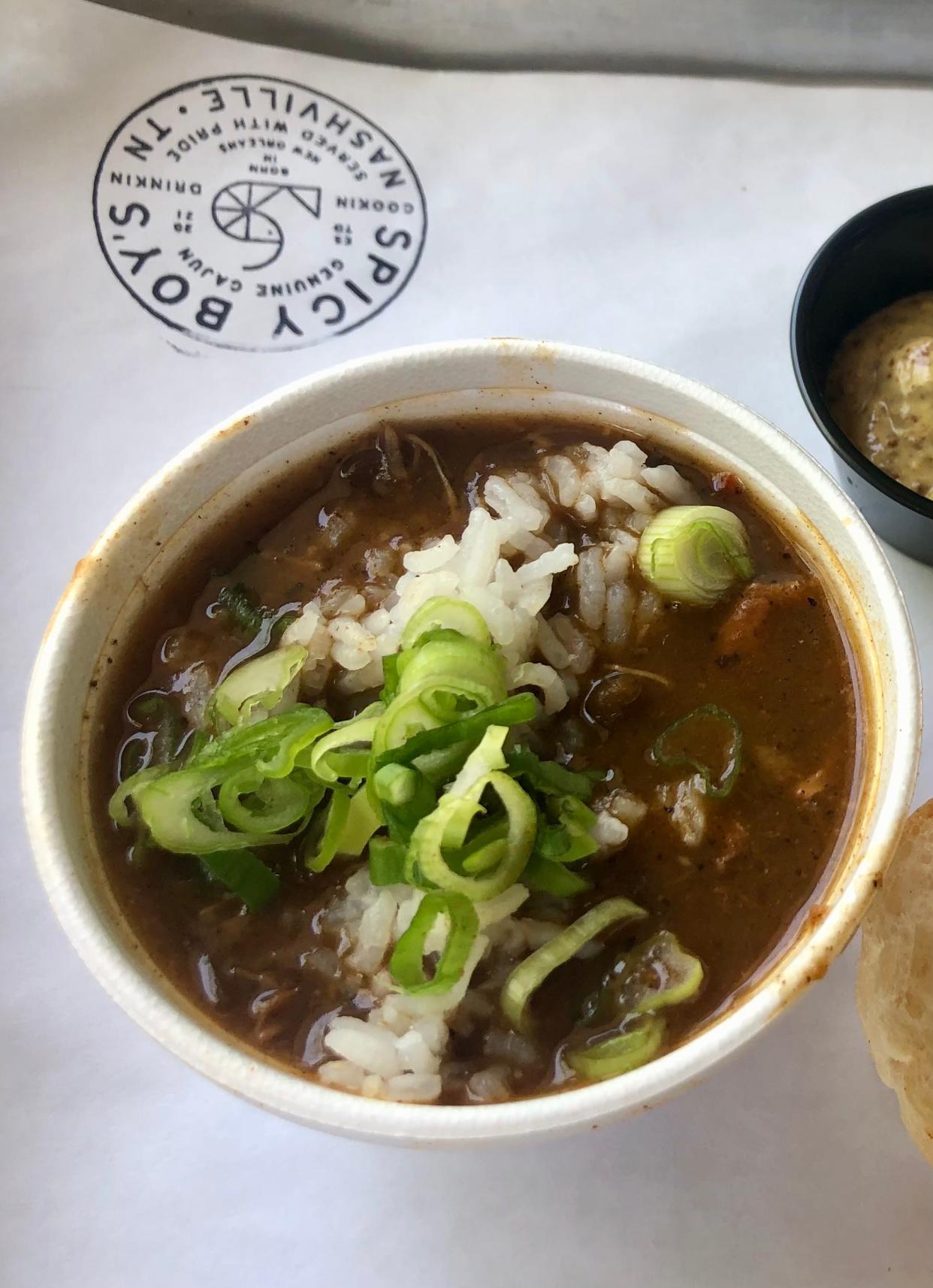 The gumbo at Spicy Boys is comfort in a bowl.
