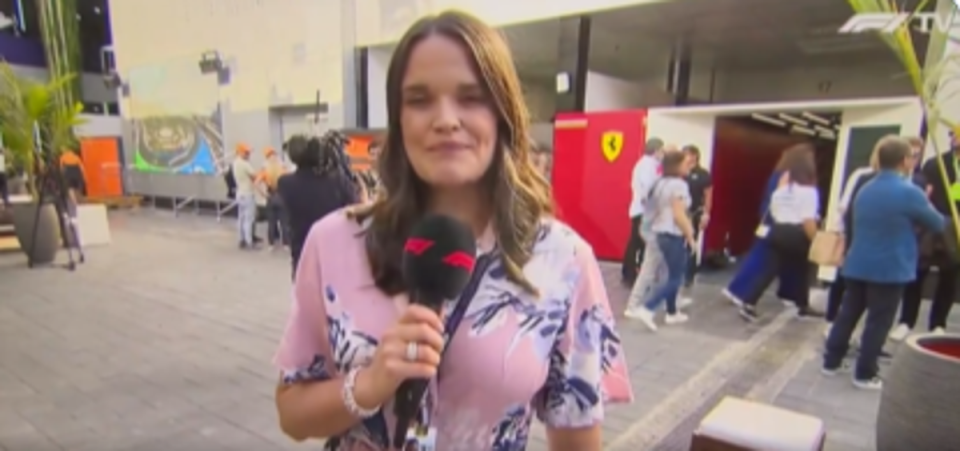 Laura Winter produced a moving piece to camera on International Women’s Day (F1 TV)