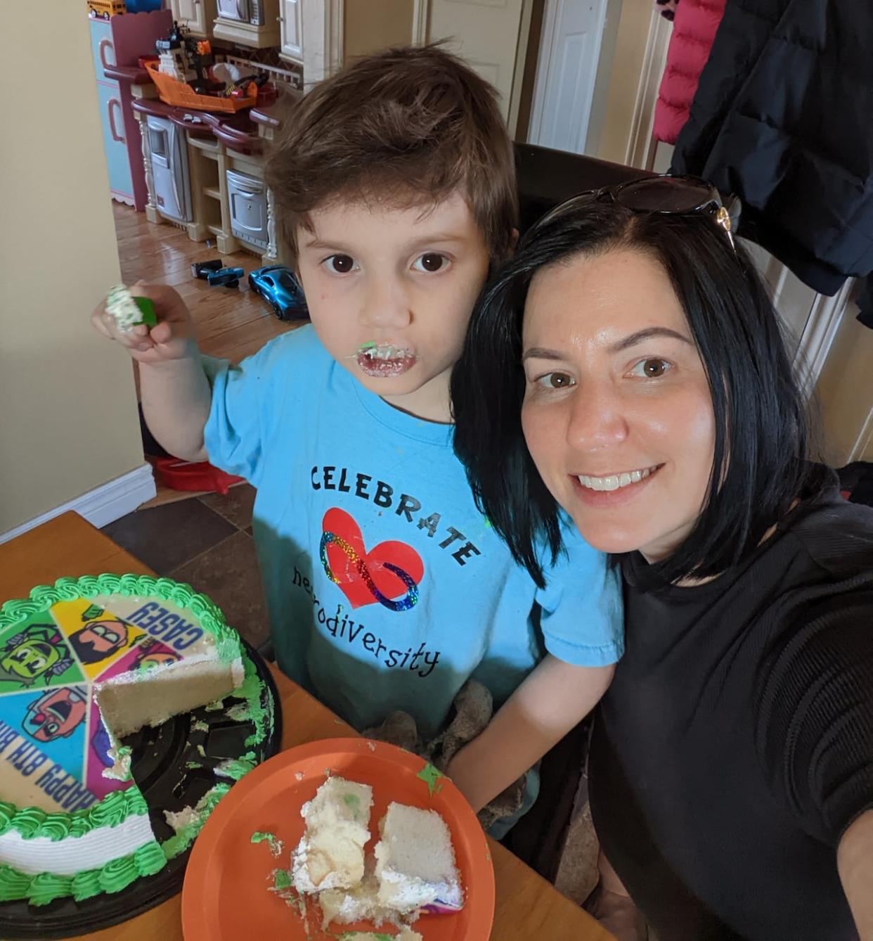 Stephanie Morris's son Casey was diagnosed with autism at two years old. She said they were regularly invited to talk to Casey's classmates about autism when they lived in Newfoundland.  (Submitted by Stephanie Morris - image credit)