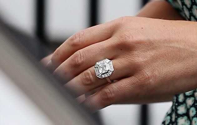 James presented Pippa with this incredible ring. Photo: Getty.