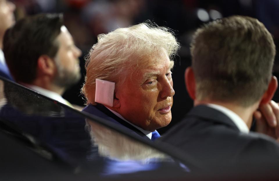 Republican presidential nominee and former US president Donald Trump during day 2 of the Republican National Convention (Reuters)