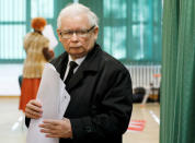 Jaroslaw Kaczynski, the leader of the ruling Law and Justice (PiS) party, attends regional elections, at a polling station in Warsaw, Poland, October 21, 2018. REUTERS/Kacper Pempel