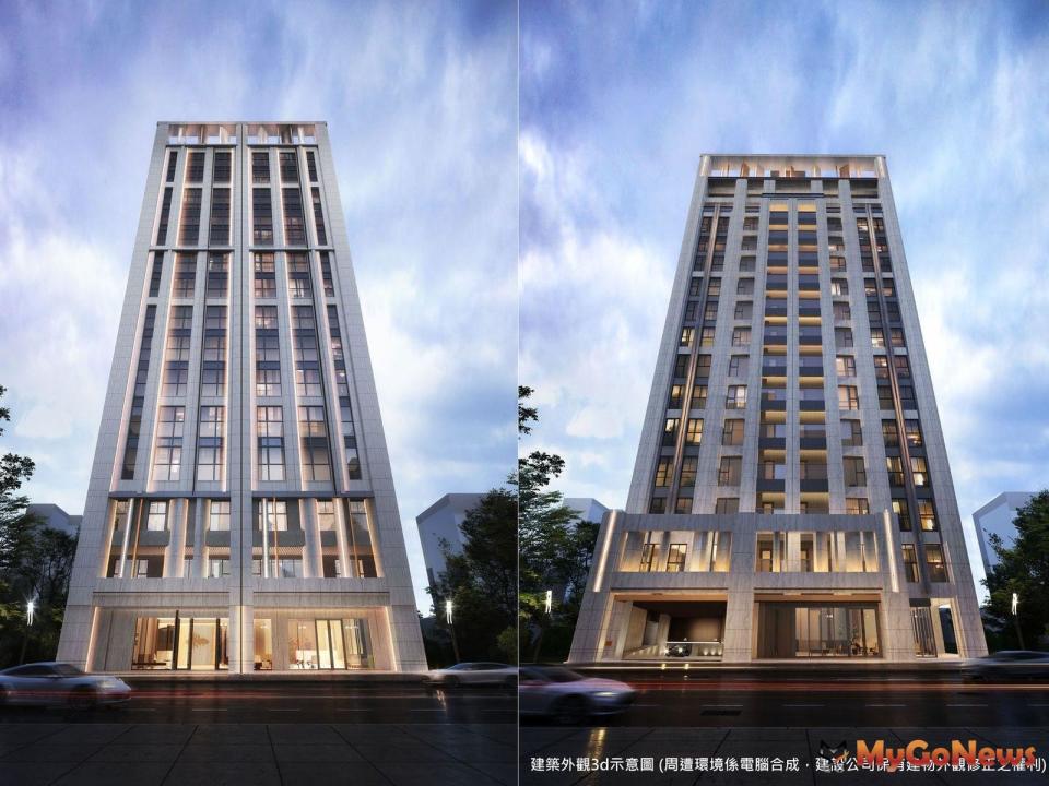 ▲「昀集柏寓」建築外觀3d透視參考示意圖。