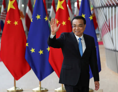 Chinese Prime Minister Li Keqiang arrives at the European Council to meet European Institution leaders for the EU-China summit in Brussels, Belgium April 9, 2019. REUTERS/Yves Herman