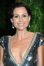 <p>'I Give It a Year' star Minnie Driver wore a sparkly v-neck gown to the 2013 Vanity Fair Oscar Party.</p>