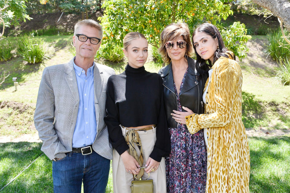 Harry Hamlin, Delilah Belle Hamlin, Lisa Rinna and Amelia Gray Hamlin attend Cindy Crawford and Kaia Gerber host Best Buddies Mother's Day Brunch in Malibu, CA sponsored by David Yurman on May 13, 2017 in Malibu, California