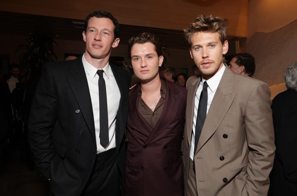 Callum Turner, Raff Law, and Austin Butler at the Masters of the Air premiere.