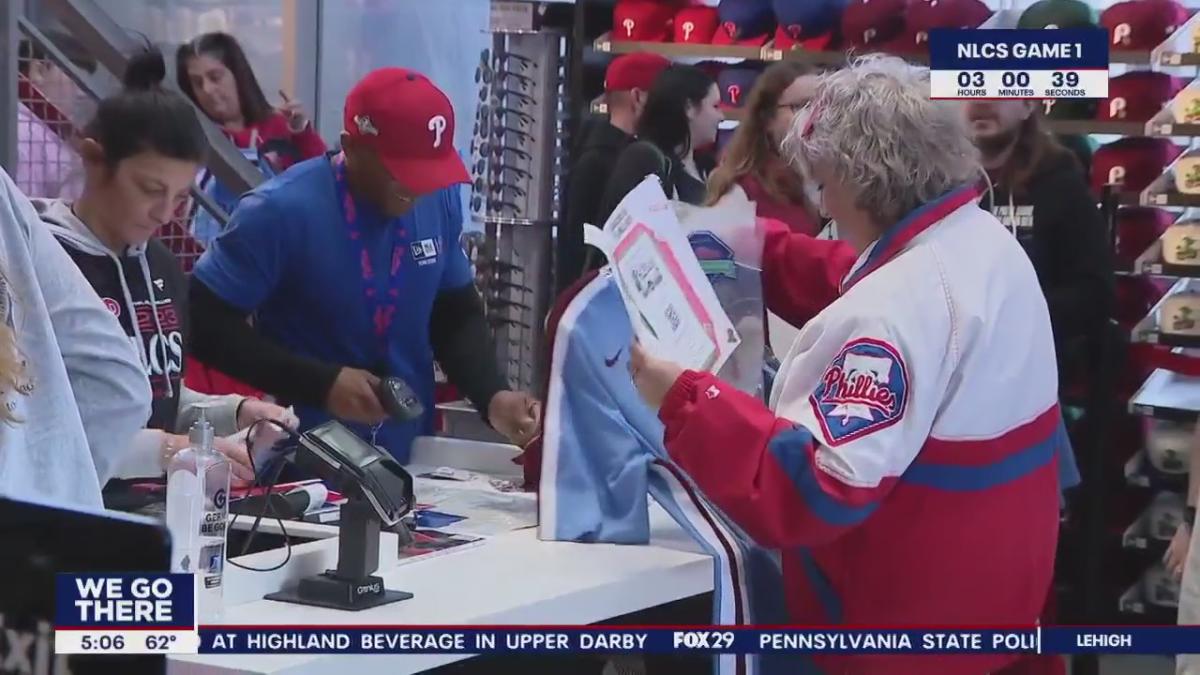 Fans stocking up on Phillies gear ahead of World Series 