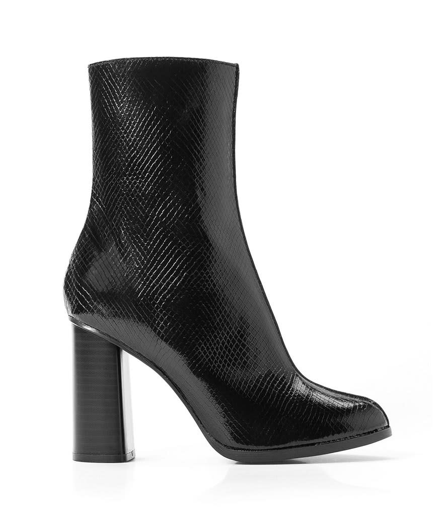 Mango Snake-Effect Ankle Boots