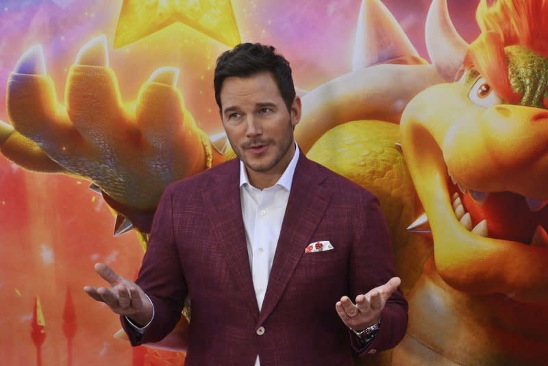 Chris Pratt, the voice of Mario, attends the premiere of "The Super Mario Bros. Movie" at Regal L.A. Live in Los Angeles in 2023. File Photo by Jim Ruymen/UPI