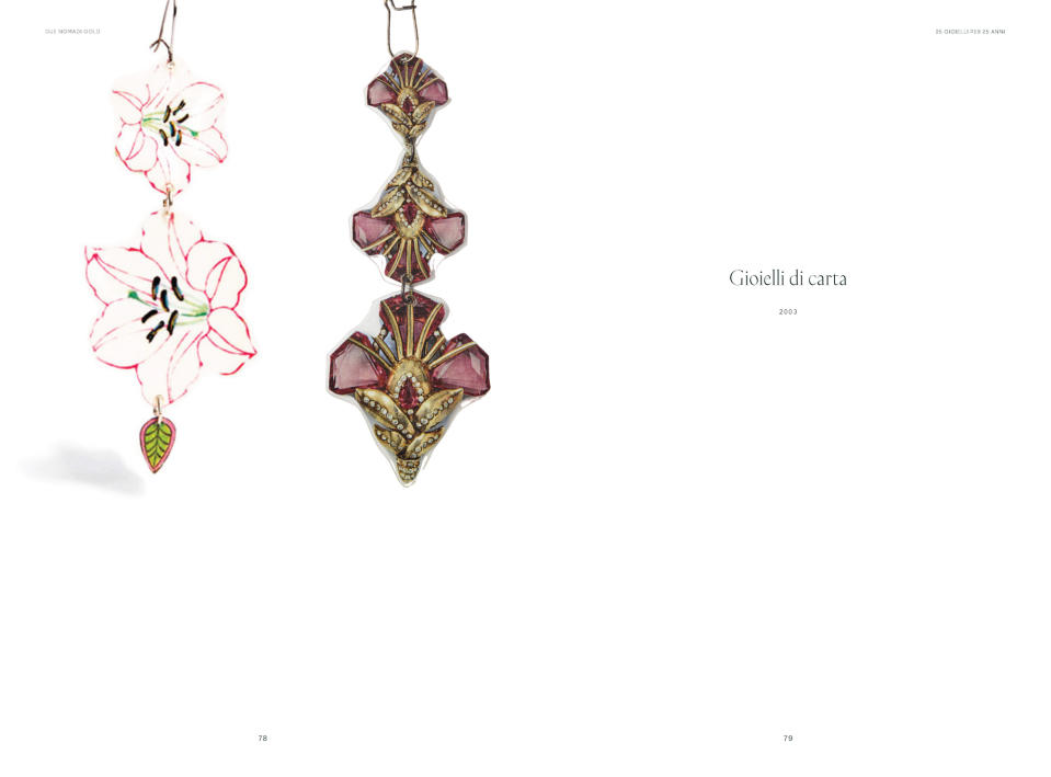 Two designs from Atelier VM's Paper Jewels collections introduced in 2003.