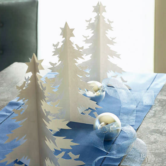 You could always fashion yourself some cut-out Christmas trees, if you’re a dab hand at crafting. [Photo: Better Homes]