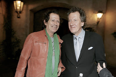 Keith Richards and Geoffrey Rush at the Disneyland premiere of Walt Disney Pictures' Pirates of the Caribbean: At World's End