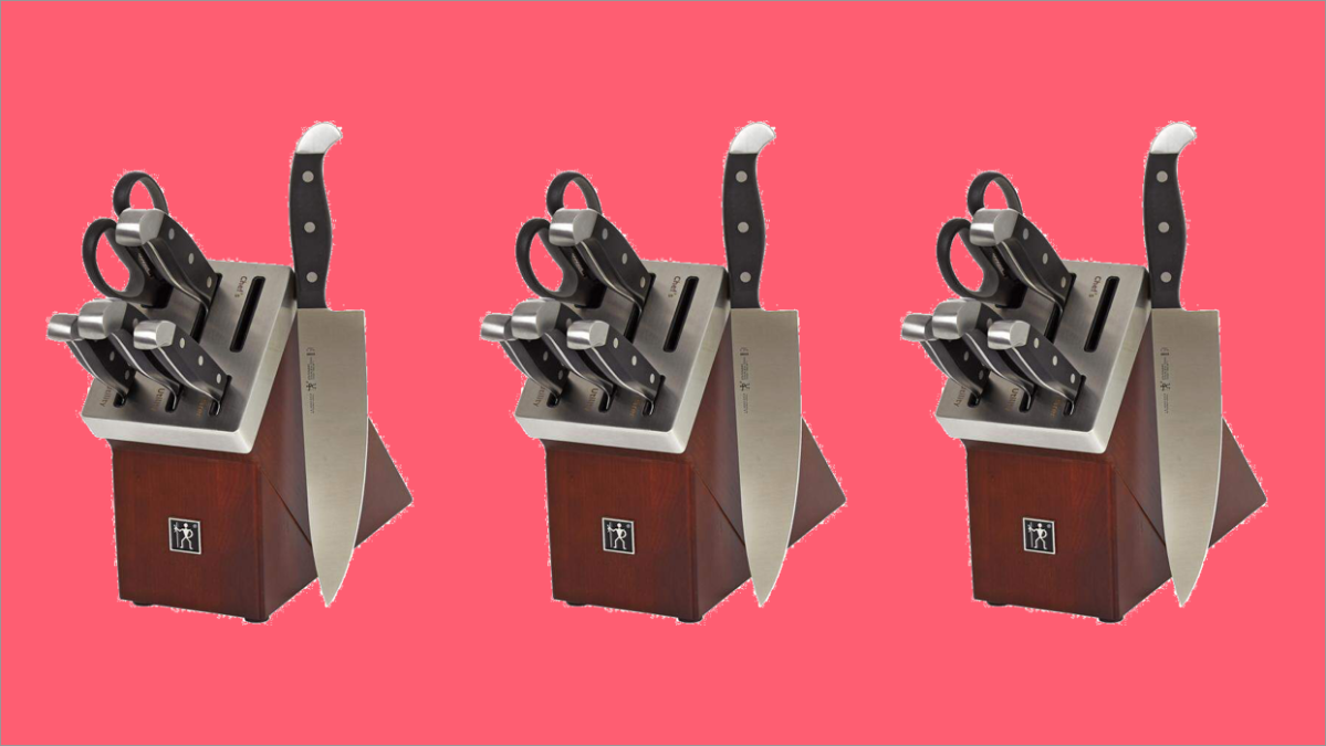 HSN sliced the price of this 7-piece self-sharpening knife block set