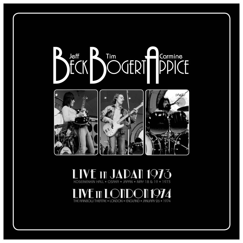 The cover of the forthcoming Beck, Bogert & Appice box set, Live in Japan 1973/Live in London 1974