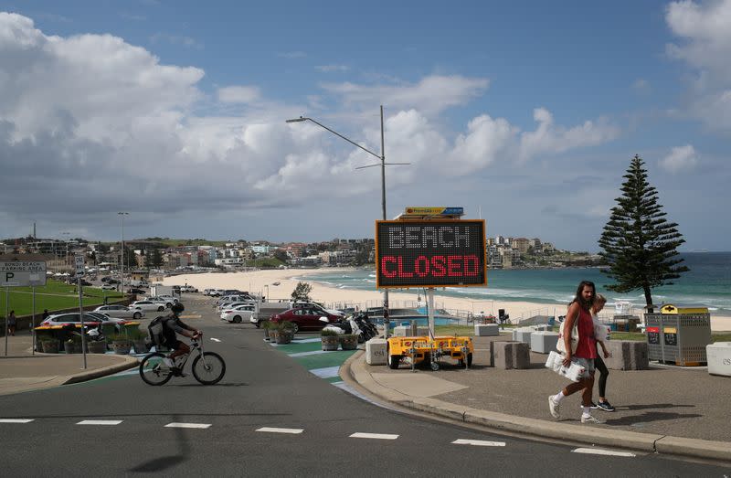 Australia's Bondi Beach remains closed to prevent the spread of the coronavirus disease (COVID-19), in Sydney