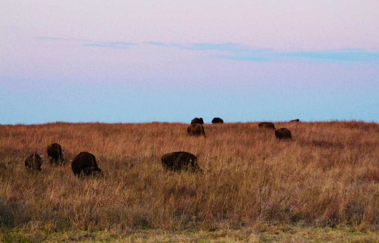 These Oklahoma locations helped to recreate 1920's Fairfax for the film “Killers of the Flower Moon”. pictured: a sunset view of Oklahoma