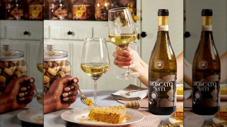 moscato d'Asti bottle with dessert