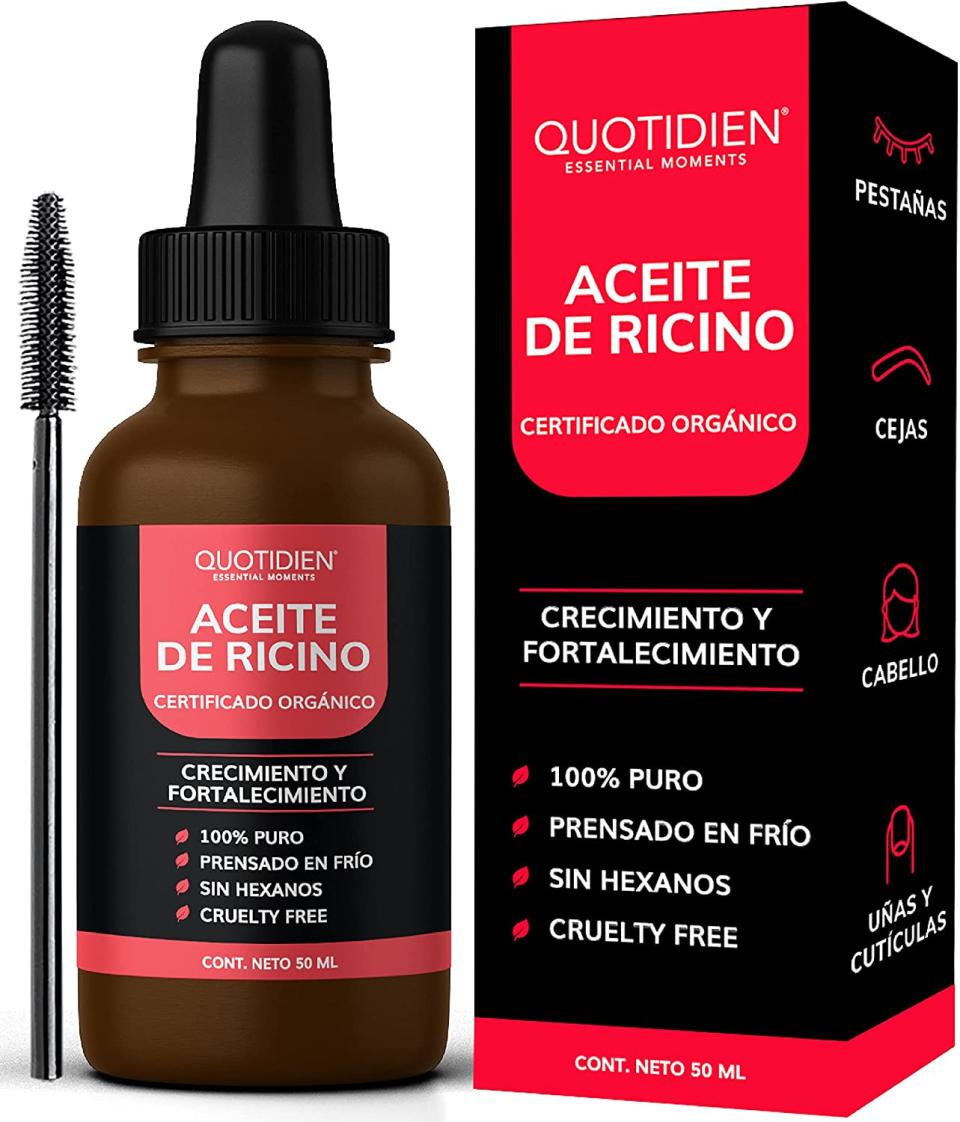 Aceite de Ricino Puro Certificado Orgánico por OTCO | Castor Oil Prensado en Frío, Sin Hexanos | Estimula el Crecimiento y Volumen de Pestañas, Cejas, Cabello y Barba /Amazon.com.mx