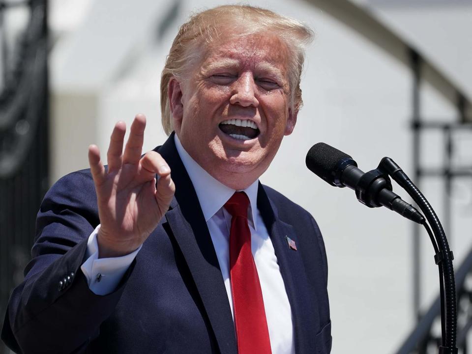 Donald Trump has been accused of “mass distortion of reality” after he shared misleading polling data on the two of the Democratic congresswomen of colour he targeted in a series of racist tweets.He tweeted that Alexandria Ocasio-Cortez had an approval rating of 21 per cent, while Ilhan Omar had a rating of just eight per cent. It came as the US president insisted that he did not have a “racist bone” in his body and called the vote to condemn his racist attacks directed at the four congresswomen as a “Democrat con game”.Mr Trump had said that some Democratic congresswomen should “go back and help fix the totally broken and crime infested places from which they came” in a series of tweets on Sunday.While the US president did not name the targets of his attack, the context of his tweet made it clear it was aimed at a group of four progressive Democratic women of colour – Ms Omar, Ms Ocasio-Cortez, Rashida Tlaib and Ayanna Pressley. Defending his previous remarks, Mr Trump tweeted on Tuesday: “This should be a vote on the filthy language, statements and lies told by the Democrat Congresswomen, who I truly believe, based on their actions, hate our Country.” “Get a list of the HORRIBLE things they have said”He added: "Omar is polling at 8%, Cortez at 21%. Nancy Pelosi tried to push them away, but now they are forever wedded to the Democrat Party. See you in 2020!"However, the data he cited was based on a poll by news website Axios which only surveyed “white non-college voters” who supported Mr Trump in 2016.In response to Mr Trump’ tweet citing the data, Ms Ocasio-Cortez wrote: ”Authoritarians rely on mass distortion of reality to further concentrate their power, and they will take advantage of anyone and anything to meet that end.”The polling data has since been criticised eviscerated by polling experts.Ariel Edwards-Levy, the Huffington Post’s polling editor, said: “Readers have no way of knowing who commissioned the poll, who conducted it, how they identified the voters they surveyed, what methodology they used to interview them or what exactly respondents were asked.”“That makes it basically impossible to evaluate the survey in any meaningful way.”The House of Representatives voted in favour of the resolution condemning Mr Trump’s racist tweets on Tuesday night.The vote was largely along partisan lines with only four Republican congressmen voting against the resolution.