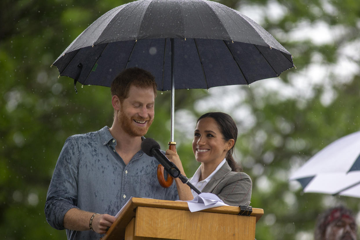 Prince Harry gives a speech in Dubbo, Australia (Getty)