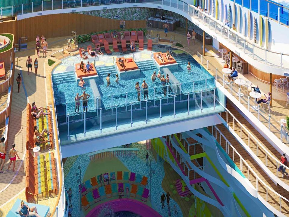 A rendering of Royal Caribbean International's Icon of the Seas cruise ship.