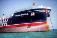 Stena Impero, a British-flagged vessel owned by Stena Bulk, is seen at undisclosed place off the coast of Bandar Abbas