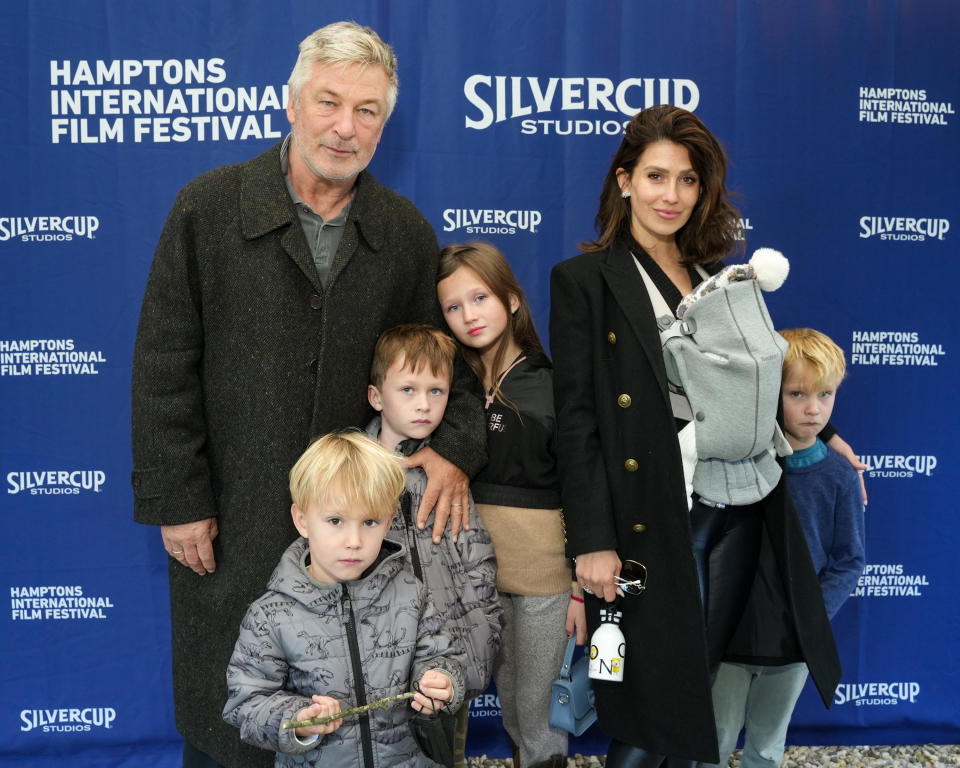 The couple with five of their children on the red carpet of the Hamptons International Film Festival