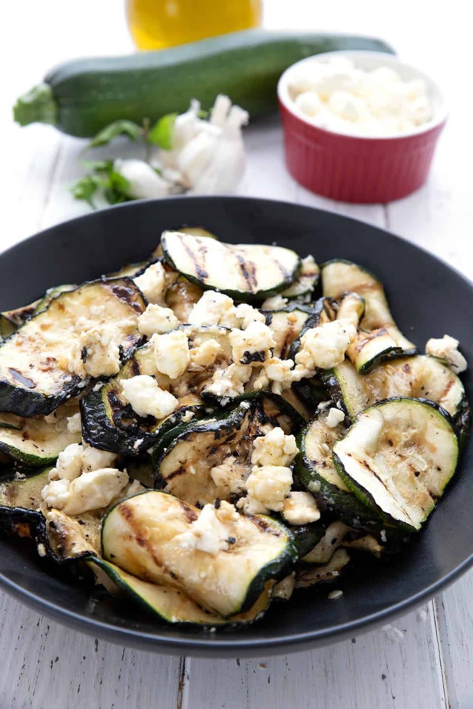 Grilled Zucchini With Feta And Mint