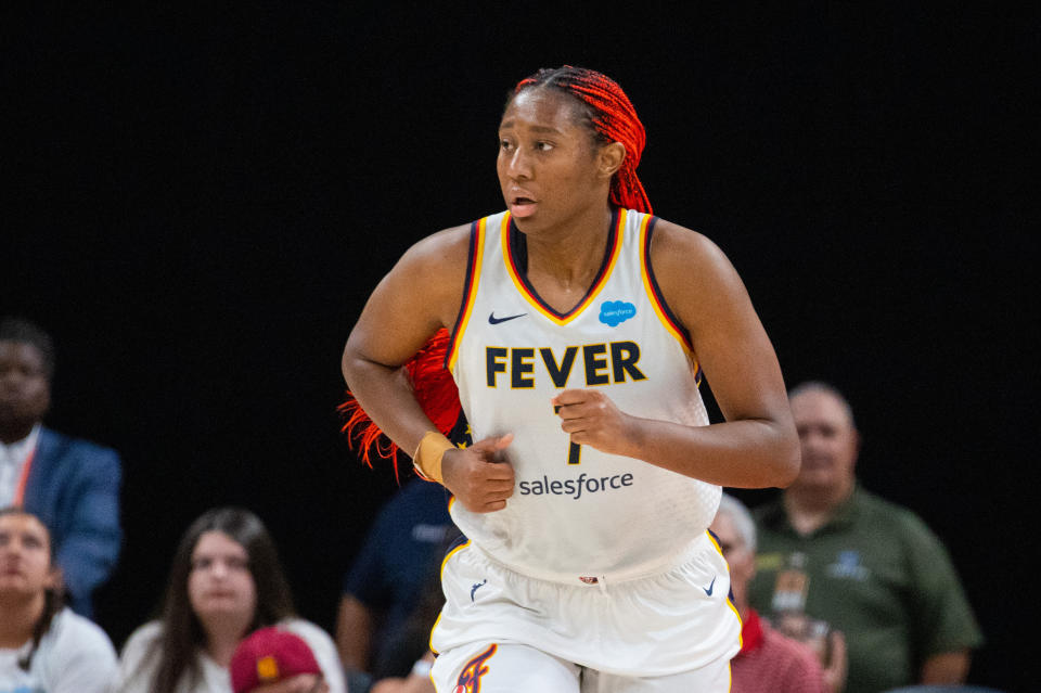 Indiana Fever rookie center Aliyah Boston is making an immediate impact in the WNBA. (Trevor Ruszkowski/USA TODAY Sports)