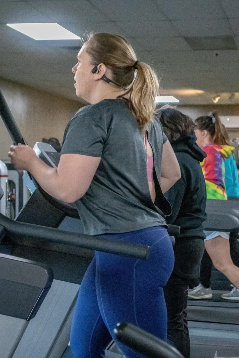 Amber Rodland of New Concord comes to the gym daily to work out. When COVID first hit she worked out at home and did distance running. "I joined  (Cambridge Fitness) this summer when restrictions lightened up" Rodland said.