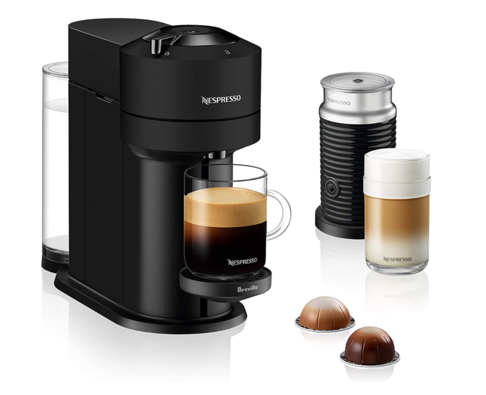 Nespresso Vertuo Next Coffee and Espresso Machine by Breville with Aeroccino (Photo via Amazon)