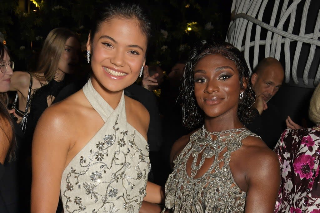 Emma Raducanu and Dina Asher-Smith attended the intimate dinner and party hosted by British Vogue and Tiffany & Co (Dave Benett)