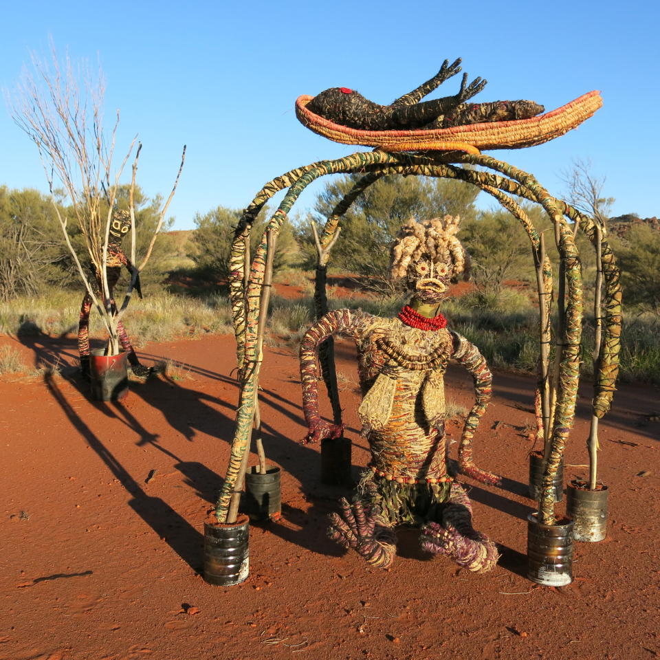 Alkuwari piece in country © Tjanpi Desert Weavers, NPY Women’s Council Photo: Jo Foster