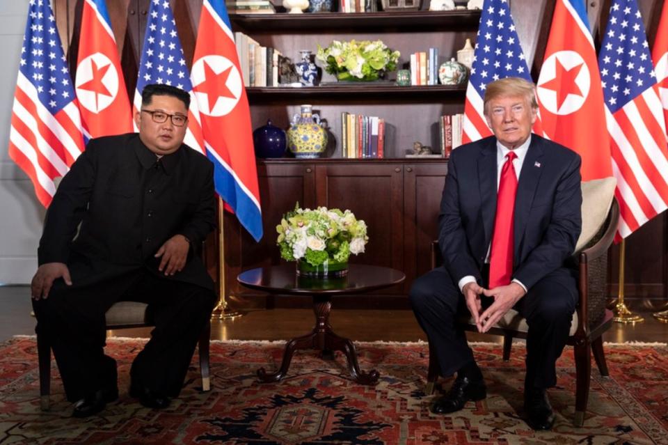 美國總統川普6月與北韓領袖金正恩舉行歷史性峰會。(取自Dan Scavino Jr.推特)