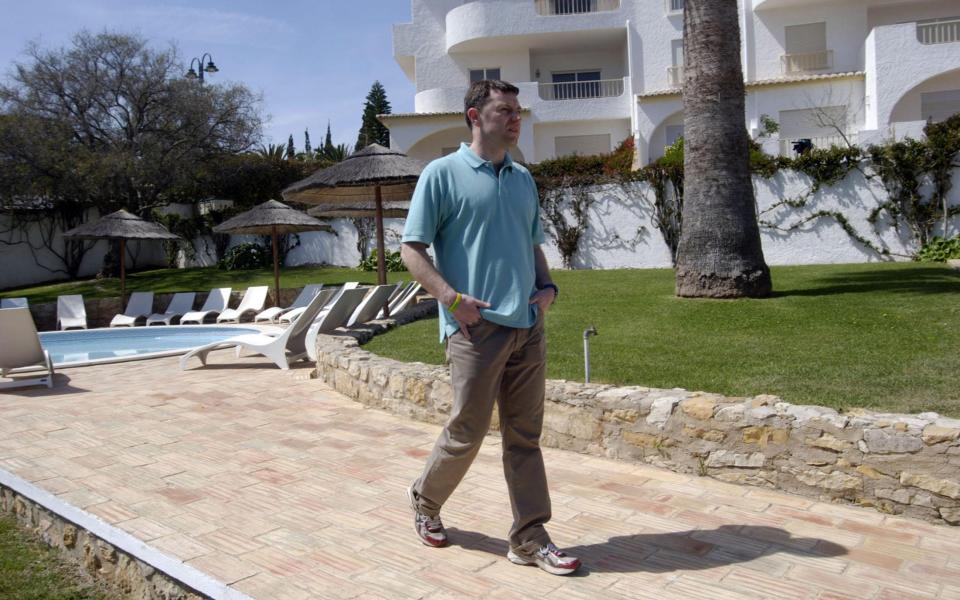 Gerry McCann returning to Praia da Luz, Portugal in 2009 to advise private detectives filming a reconstruction of her disappearance - Credit: Channel 4/PA Wire 