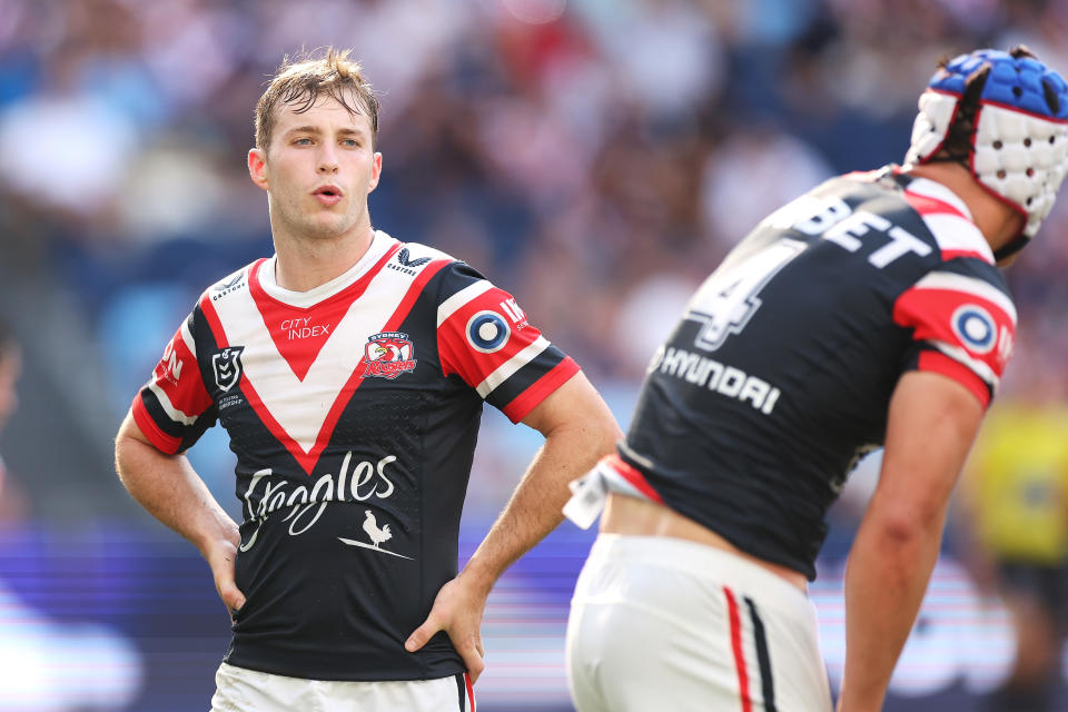 Sam Walker looking on during a NRL game.