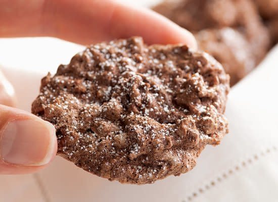 These cookies include rich dark chocolate, flaked coconut, and pecans. Their chewy texture is like a cross between coconut macaroons and French egg-white macarons.    <strong>Get the <a href="http://www.huffingtonpost.com/2011/10/27/chocolate--pecan-macaroo_n_1062315.html" target="_hplink">Chocolate And Pecan Macaroons </a>recipe</strong>