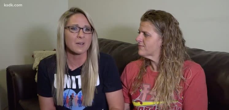 Kendall Brown and Mindy Rackley say&nbsp;an Italian restaurant owner refused to host their wedding rehearsal dinner. (Photo: KSDK-TV)