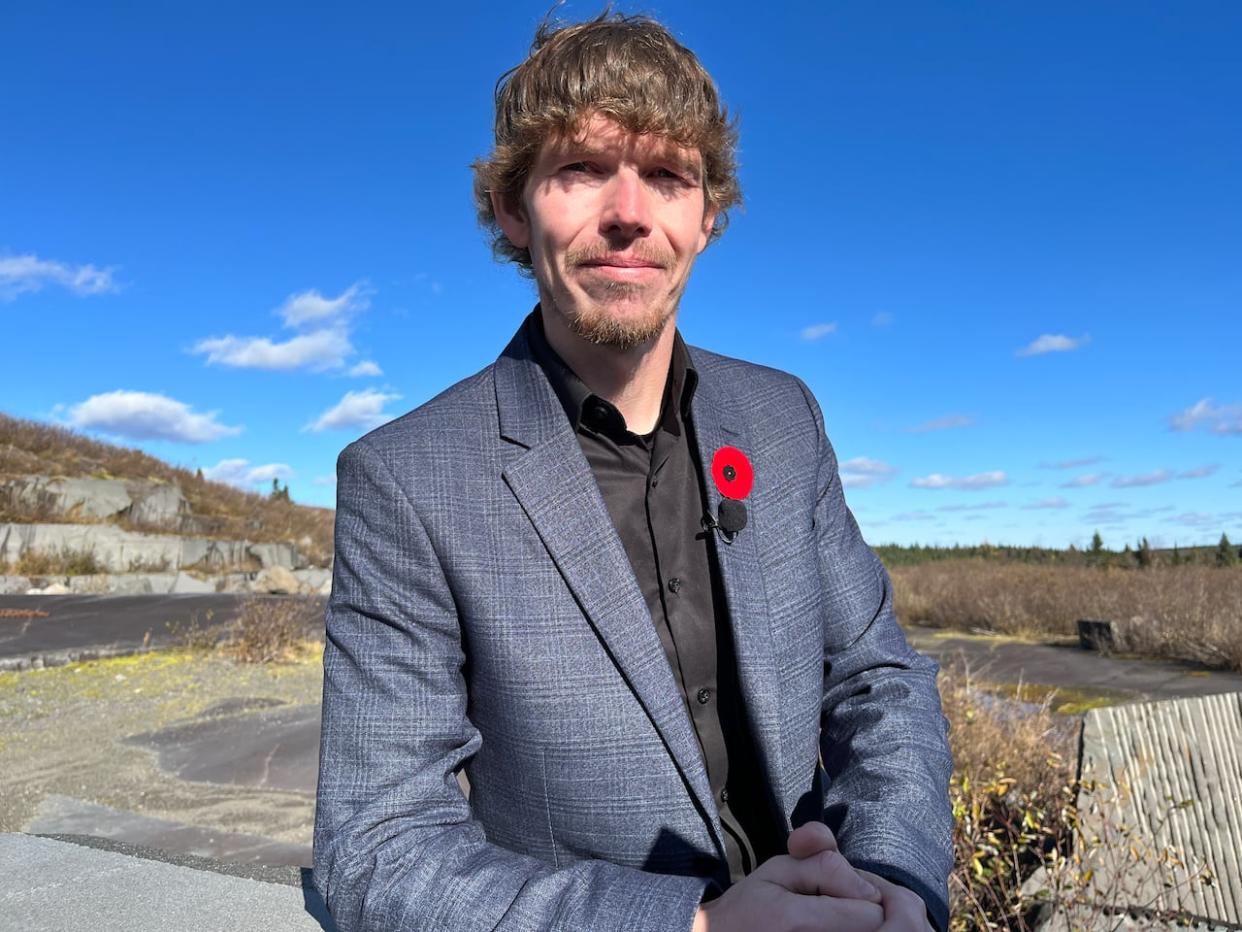 Mark Brace is the owner of Ocean Floor Granite, which operates a stone fabrication shop and quarry near Bishop's Falls. The company has been stripped of a contract to construct the tomb of the unknowns for the Newfoundland National War Memorial in St. John's. (Terry Roberts/CBC - image credit)