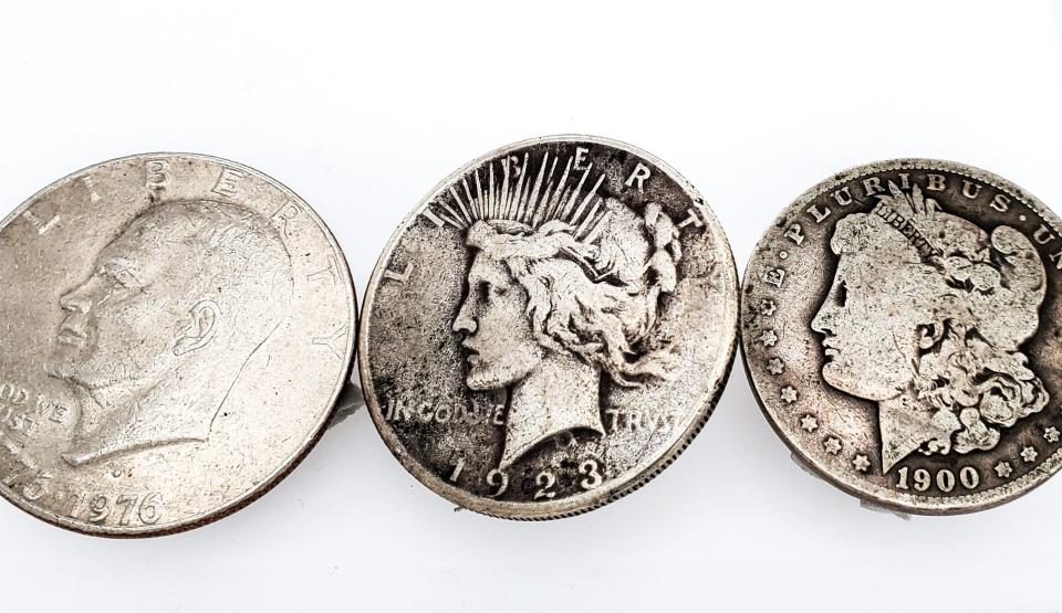 The last of the full-sizes silver dollars: the Eisenhower, Peace, and Morgan coins.