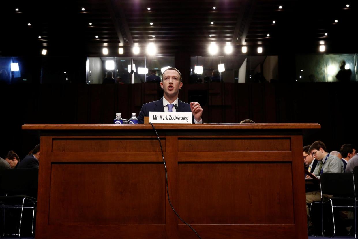 Facebook CEO Mark Zuckerberg testifies before a joint Senate Judiciary and Commerce Committees hearing: Reuters